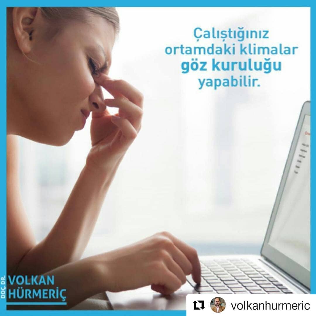 #Repost @volkanhurmeric (@get_repost)
・・・
Göz kuruluğu riskini arttıran faktörlerin başında ekran başında geçirilen uzun saatler geliyor. Uzun vadede kornea sinirlerinin tahriş olmasına sebep olabilecek bu rahatsızlığı lütfen hafife almayın!#DrVolkanHurmeric #dünyagözankara #gözdoktoru #gözkuruluğu #xerophthalmia