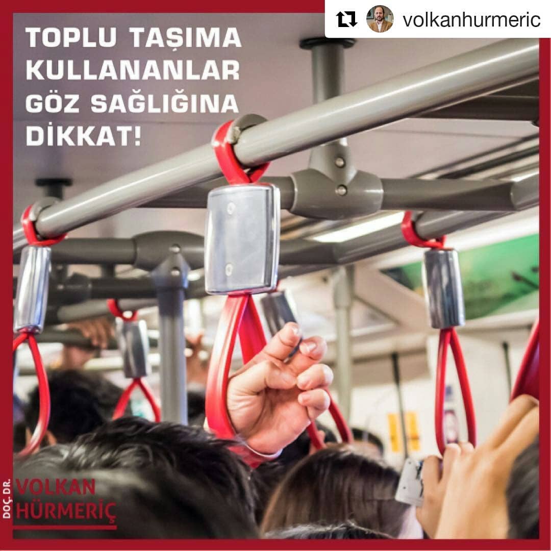 #Repost @volkanhurmeric (@get_repost)
・・・
Toplu taşıma araçları, kapı kolları ve cep telefonunuz en çok mikrop barındıran yerlerdir. Mevsim geçişlerinde salgın olan hastalıklardan etkilenmek istemiyorsanız lütfen bu ortamlarla temas ettikten sonra ellerinizi gözlerinize değdirmeyin ve ilk fırsatta sabunla yıkayın.  #DrVolkanHurmeric #dünyagözankara #gözdoktoru