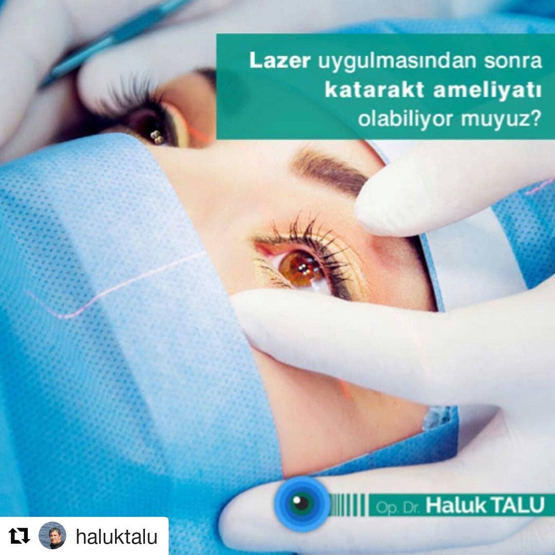 #Repost @haluktalu (@get_repost)
・・・
Lazer tedavisi sonrasında katarakt ameliyatı yapılamayacağı inancı yanlıştır! #DrHalukTalu #LazerTedavisi #KataraktAmeliyatı #DünyaGözAtaköy #DünyaGözHastanesi #gözsağlığı