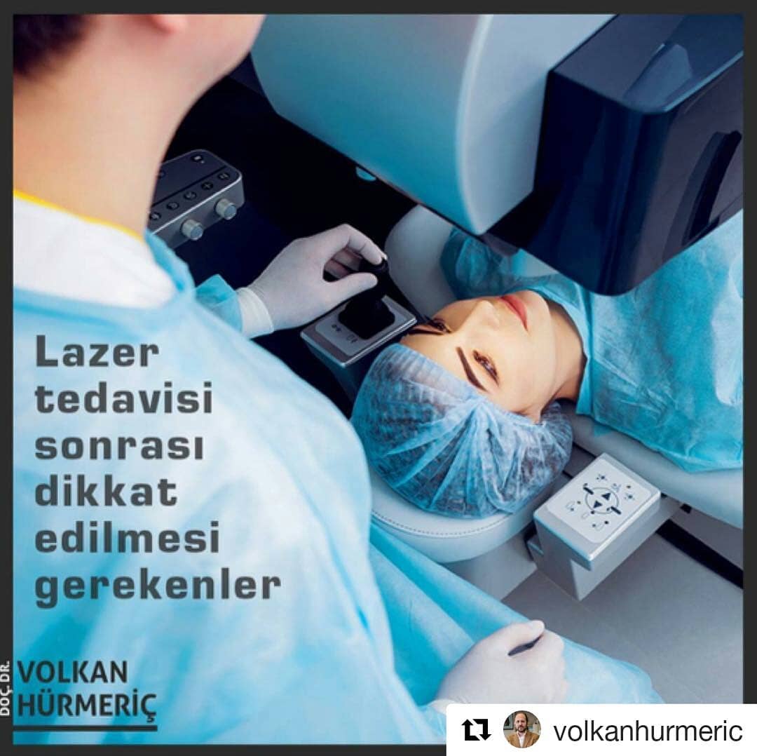 #Repost @volkanhurmeric (@get_repost)
・・・
Lazer operasyonu olmayı planlayanlar için basit bilgiler: – Lazer tedavisi sonrasında sonrası gözlerin bandajla kapatılması gerekmemektedir. – Müdahale sonrası en önemli konu, verilen damlaların özenle ve doktorun verdiği reçeteye uygun olarak kullanılmasıdır. – İlk 24 saat süresince tedavi edilen göze dokunulmaması ve banyo yapılmaması önemli bir detaydır. – 24 saat sonra normal hayatınıza dönebilirsiniz. İlk birkaç saat boyunca yaşanacak hafif bir batma hissi ve sulanma şikâyeti normaldir. – Tedavi sonrası belli aralıklarla yapılacak doktor kontrolüne gitmekte yarar vardır. #DrVolkanHurmeric #dünyagözankara #gözdoktoru #lazer #lasersurgery #önemlibilgiler #ankara #lazertedavisi